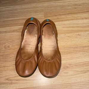 Tieks Chestnut Tan Leather Ballet Flats Womens Size 6 Foldable Comfort Slip On